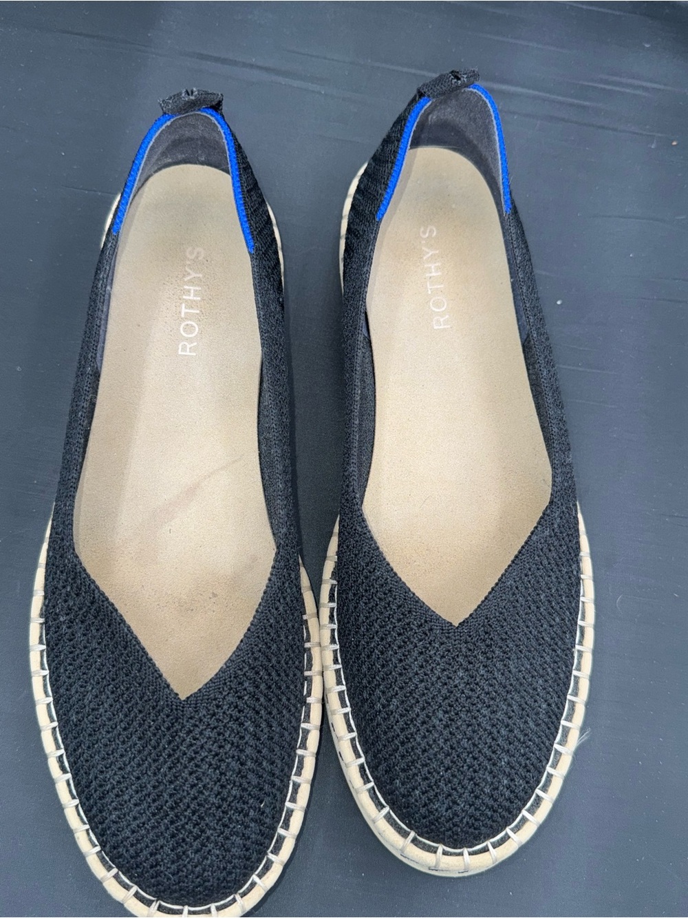 Rothy's The Espadrille Black Knit Platform Slip On Flats Women's Size 11 - Picture 6 of 9